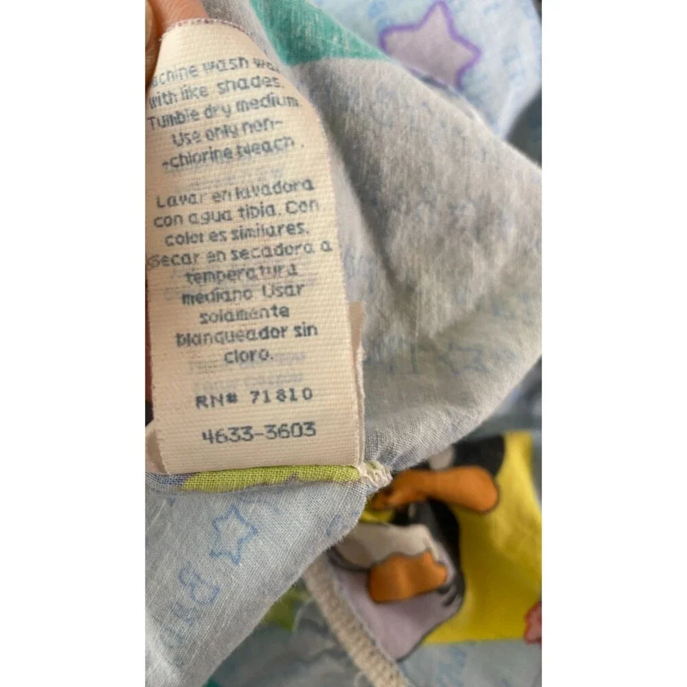 Vintage Looney Tunes Babies Blue Fitted Crib Sheet Tweety Bugs Daffy Sylvester